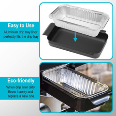 Grill Grease Tray Catcher Replacement with 10 Aluminum Drip Pans for Grill