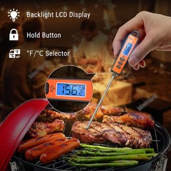ThermoPro TP01A Instant Read Meat Thermometer with Long Probe Orange 2Pcs