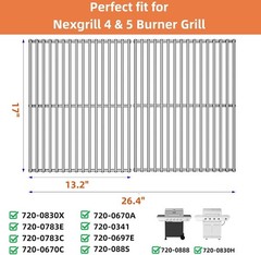 Effortless Cleanup with Nexgrill Grill Grates – Stainless Steel Design