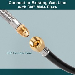 Gaspro 18-Foot Propane Hose Extension For Propane Devices 3/8 Female Flare For