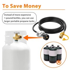 ArrogantF F271803 12ft Propane Hose with Regulator Fit for Big Buddy 3/8 12FT