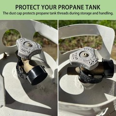 2Pcs Propane Tank Cap Set | 1.32in ID Dust Covers with Straps for Safety