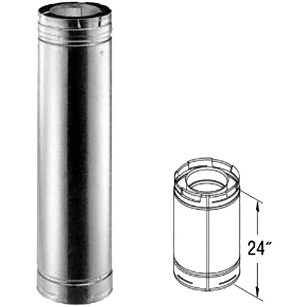 DuraVent 4″ID x 6-5/8″OD X 24″L DirectVent Pro Direct Vent Pipe: 46DVA-24