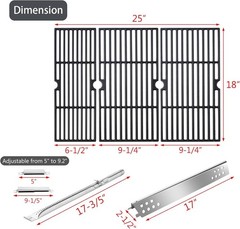 Durable 4 Piece Charbroil Grill Grate Set: Rust Resistant & High Heat Retention