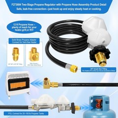 12 Foot Propane Hose 2-Stage Regulator POL Fitting