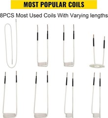 Induction Heater Coil Kit 8PCS Most Used Induction Heater Coils Varying Lengths