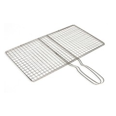 Outdoor Barbecue Grill Basket for Fish For Meat and Shrimp with Locking Handle