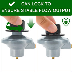 Propane Control Valve Gas Grill Regulator 1″-20 Female Inlet Orifice Outlet
