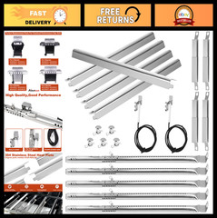 Grill Replacement Parts for 5 & 4 Burner Models – Burners & Heat Plates Set