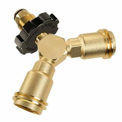 Propane Cylinder Tee Adapter Y-splitter Connector QCC 1-Male and 2-Female