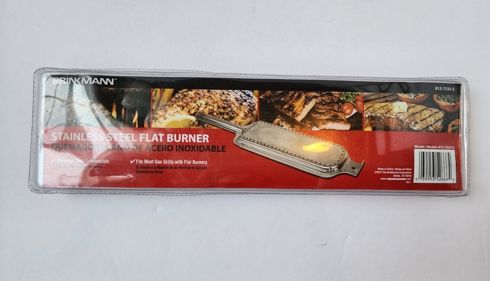 Brinkmann Grill Parts Replacement Stainless Steel Flat Burner 812-7232-S