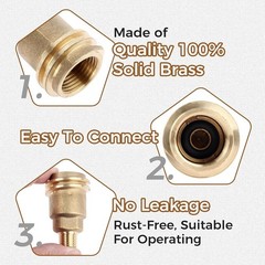 Solid Brass Propane Hose Adapter – 1/4” Male Thread for Easy Connection