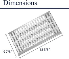 18 5/8″ Stainless Steel Grill Heat Plates Shield Flame Tamer Ceramic Rod