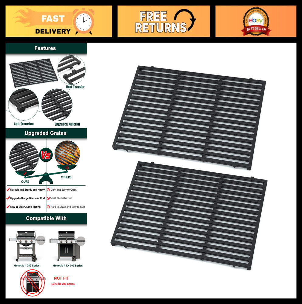 Replacement Grill Grates for Genesis II E-310 E-335 S-335 SE-310 Cooking Parts