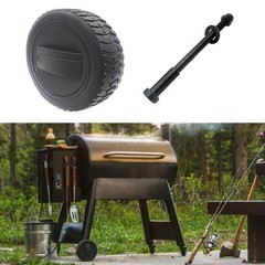Replacement Rubber Wheel Set for Traeger Grill Outdoor BBQ Cart Accessories