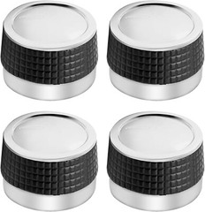 4Pc Grill Control Knob Replacement Chrome Plated Plastic Fit Grill D-Shape Valve