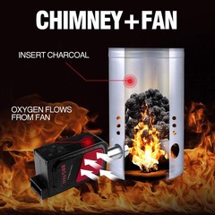 Encendedor de carbón rápido, accesorios para chimenea, cubos de encendido, guant