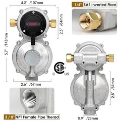 RV Propane Regulator with 2 Stage Automatic Switch