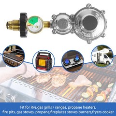 Feirenql 2 Stage Propane Regulator with Gauge and POL, 3/8″ Female NPT for 20 to