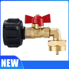 90 Degrees QCC1 Propane Refill Pressure Elbow Adapter & ON-Off Control Valve