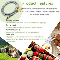 5395 Natural Gas Conversion Kit for Blackstone Grill 28″ 30″ 36″ Griddle, Pro…