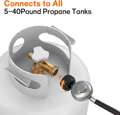 Propane Regulator with 5 Ft Hose, Universal Grill Replacement Regulator for Most