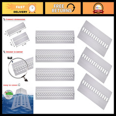 Grill Heat Shield Plates Replacement for 4 Burner BBQ Gas Grills, Fits Cal Flame