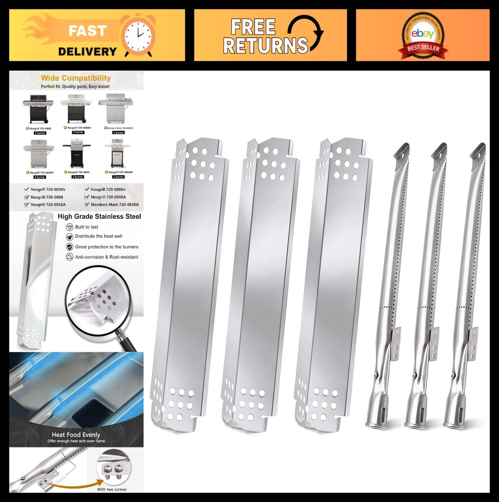 Grill Replacement Parts for 3 & 2 Burner Models, Heat Plates & Burners, BBQ Acce