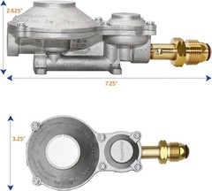300,000 BTU Horizontal Mounted 2-Stage Propane LP Regulator with POL for RVs,…