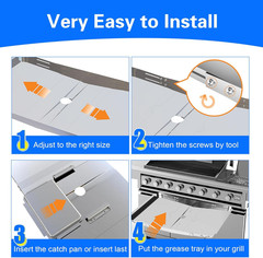 Grill Grease Tray Replacement for Dyna Glo with Catch Pan, Universal 25″-34″ Adj