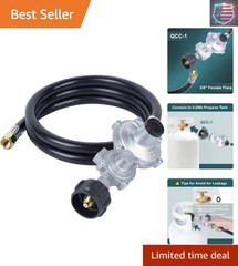 5 FT Two Stage Propane Regulator Hose with QCC and 3/8″ Female for RV, Grill,…