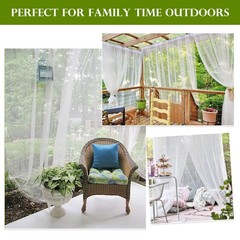 2 Panels Garden Netting Size Adjustable Porch Screen Mesh Outdoor Curtains Li…