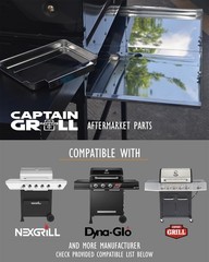 Grease Tray Catch Pan Adjustable 24-30 Inch Compatible 4-5 Burner Grill