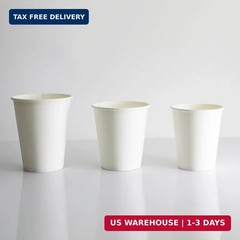 Amazon Basics Disposable Paper Cups for Hot and Cold Beverages, Leak-Proof, 10 o