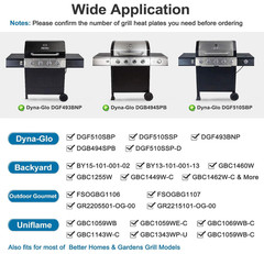 15″ Stainless Steel Grill Heat Plates for Dyna-Glo & Backyard BBQ Replacement