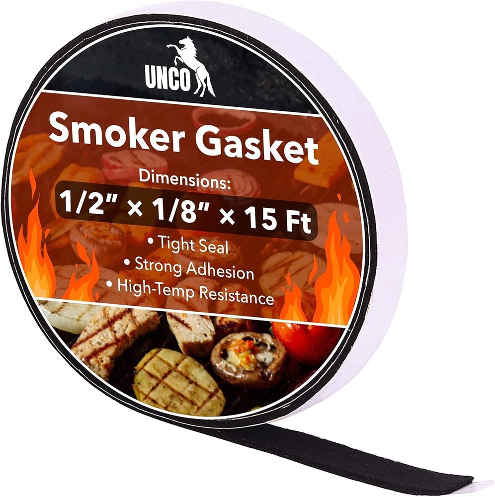Bbq Smoker Gasket High Temp Seal Strip Self Stick Gasket Grill Tape, 15 Ft