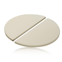 2 Pack Half-Moon Ceramic Heat Deflector Plates for Kamado Joe Classic I, II, III