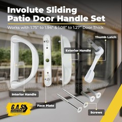 Involute Sliding Patio Handle – Handle Replacement Set for Patio Glass Repair…