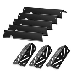 17in GS4-Compatible Porcelain Grill Flavorizer Bars and Deflectors 8-Pack