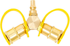 Y Splitter 2 Way LP Gas 1/4″ Propane Hose Adapter for RV Tabletop Quick Connect
