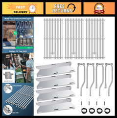 Grill Replacement Parts for 4 Burner Models – Grates, Flame Spreader & Igniter K