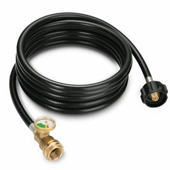 12FT Propane Extension Hose w/ Gauge for Propane Tank for Most Propane Applian