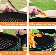 15 FT High-Temp BBQ Gasket – Fits Big Green Egg & Kamado Joe with Easy Install