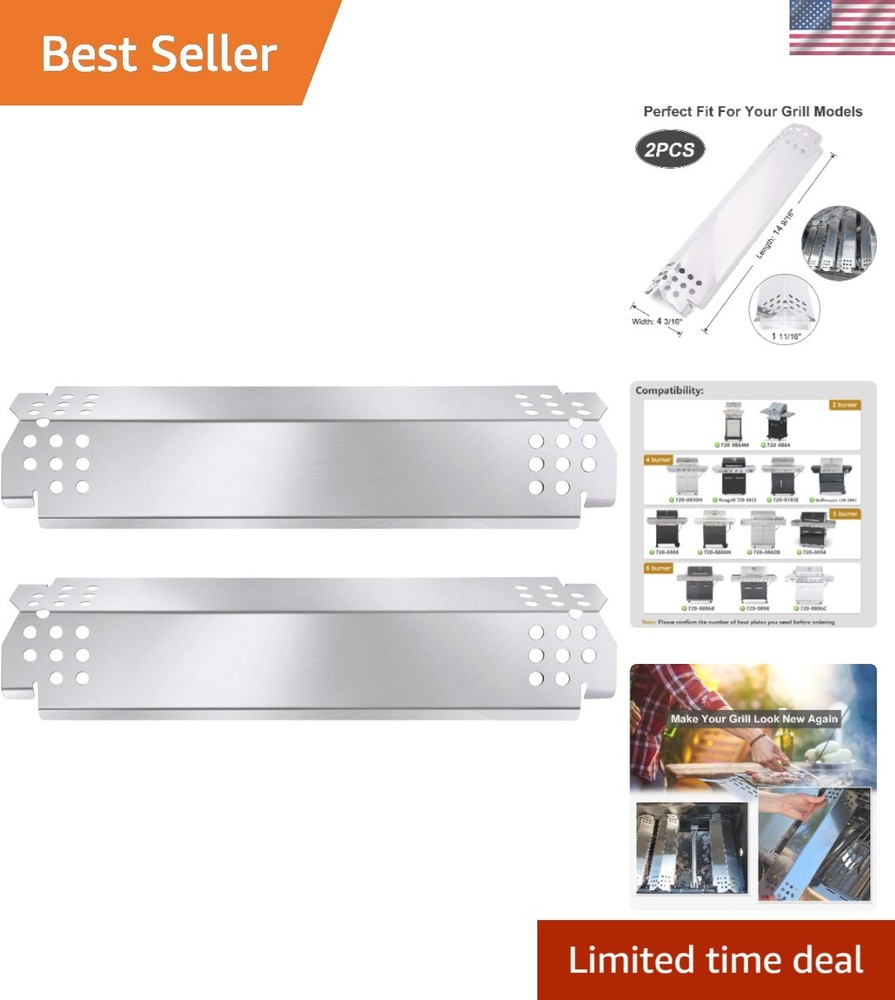 Stainless Steel Nexgrill Heat Plates for 2-Burner Grill, 2-Pack – Optimal Hea…