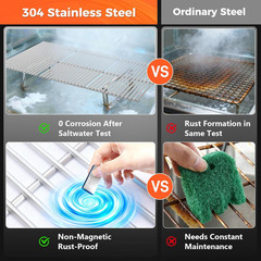 9.5MM Grill Grates for Weber Genesis II E-410/E-415/E-435, Grill Parts for Genes