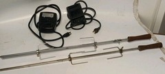 2 Vtg Brevel #390 & #762 Barbeque Grill Rotisserie Motors Spits & Forks Preowned