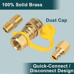 Corrosion-Resistant 3/8 Inch Quick Connect Brass Fittings for Safe Gas Use