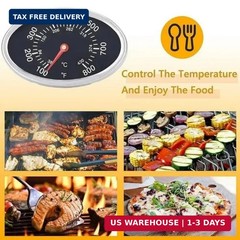 Grill Lid Thermometer Heat Indicator Replacement, BBQ Lid Thermometer Heat Indic