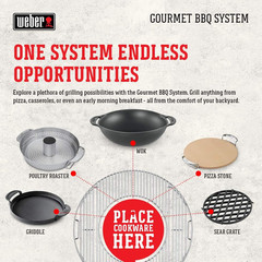 Gourmet BBQ System Hinged Cooking Grate – Add Charcoal without Removing Grate, I