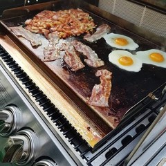Stainless Steel Griddle Gas Grill Even Heat Detachable Handles Cooking Accessory